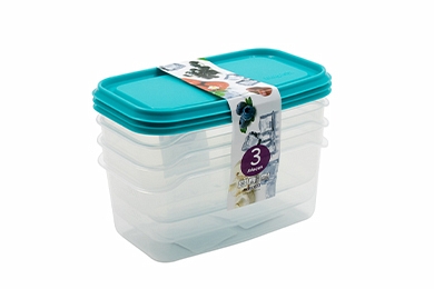 Set of containers for freezing "Frost" 3/0,5 L, turquoise